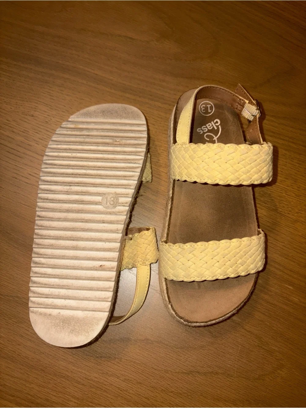 3 for $8 art class Yellow Braided Strap Sandals